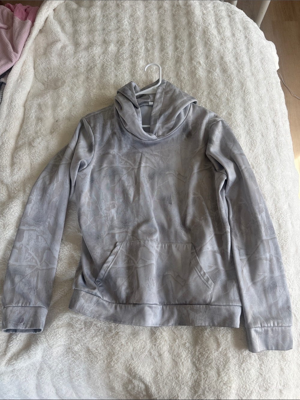 Women's Light Gray Hooded Sweatshirt - Casual Pullover